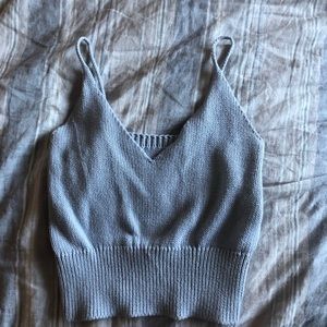 Brandy Melville Luna Knit a blue Crop Top